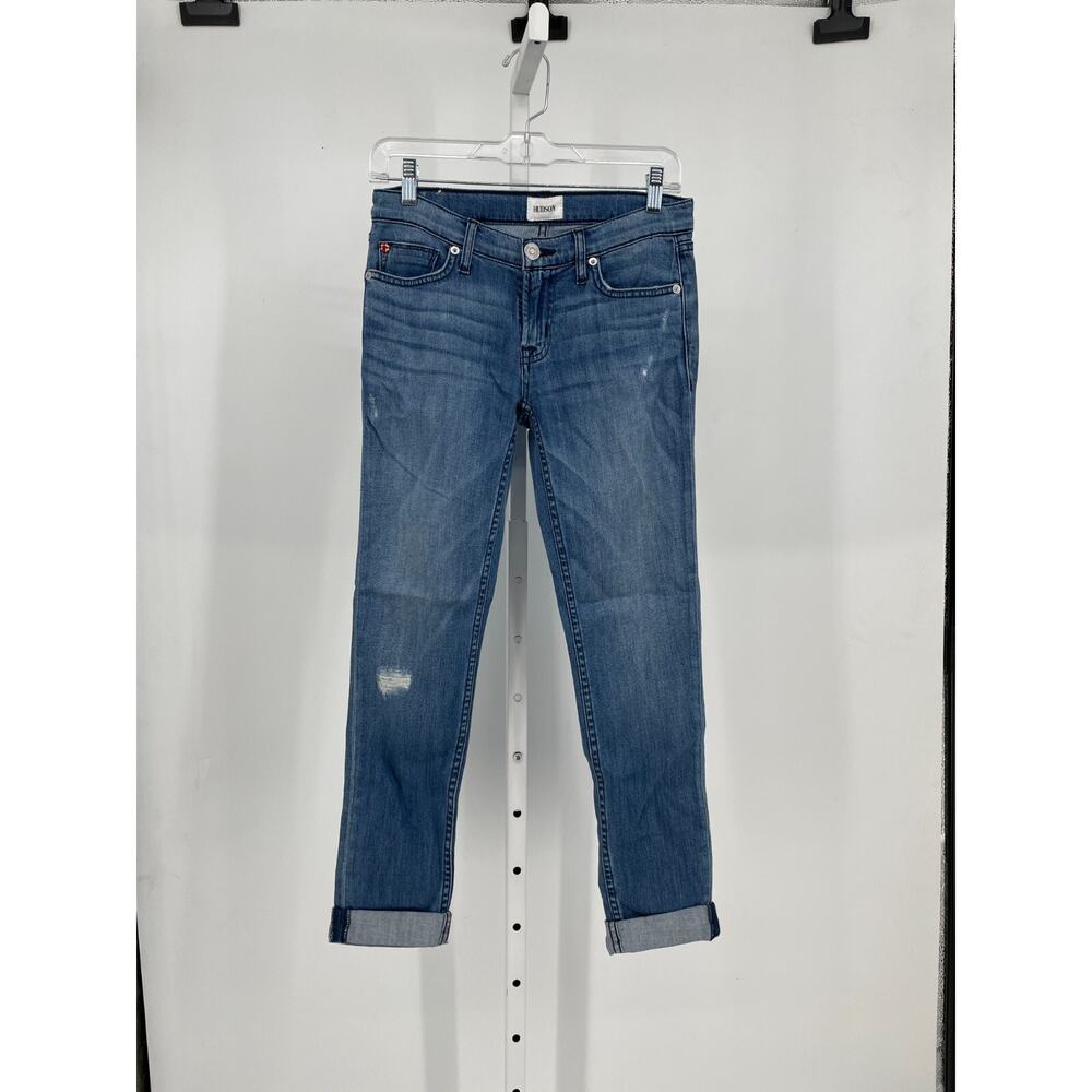 Hudson Womens Tally Crop Skinny Jeans 25 Blue Distressed Leg Low Rise WC4201DGC